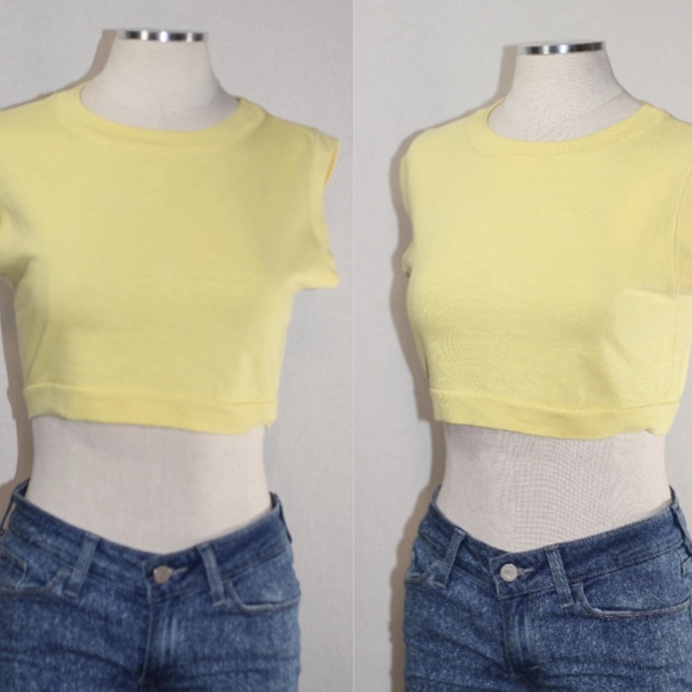 Ambrosia Yellow Cotton Crop Top